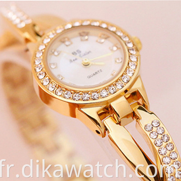 BS 2019 montres à quartz décontractées femmes liste liée haut de gamme personnalisée montre à diamants complète montre à Quartz en acier inoxydable FA1531